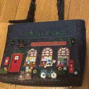 Vendula London Navy Post Office Shopper Tote Bag+Bonus
